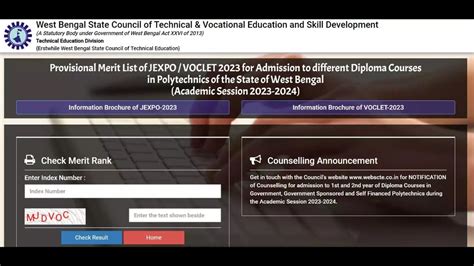 jexpo official website|Merit List JEXPO VOCLET.